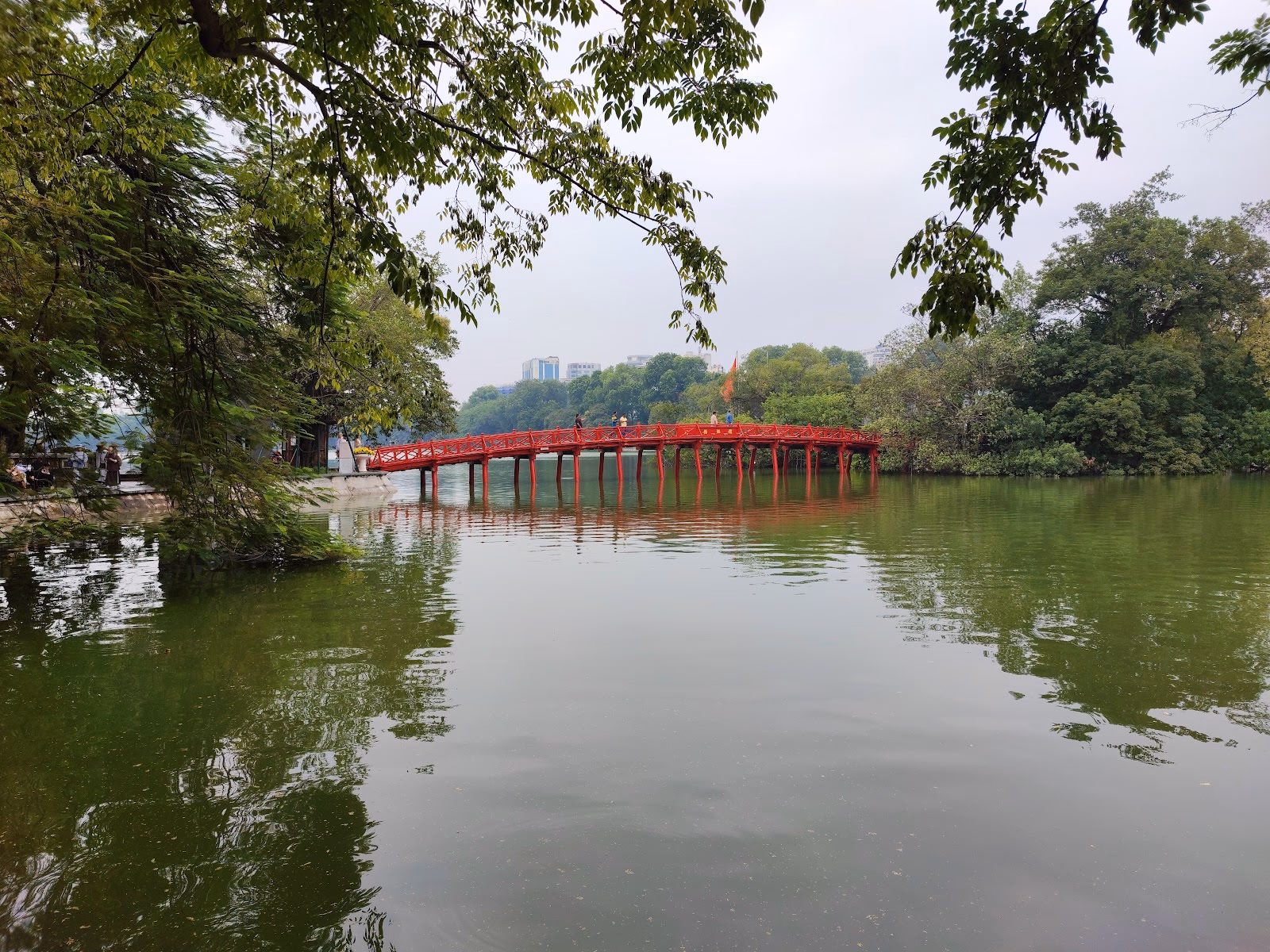 Cross the Picturesque Red Bridge Connecting the Mainland to the Island with Ngoc Son Temple
